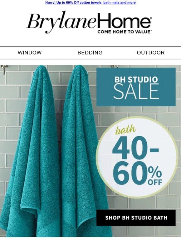 Soak up the Savings: 40-60% off BH Studio Bath Essentials!
