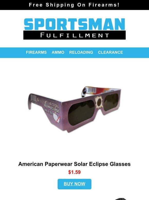 Solar Eclipse Glasses $1.59 ⭐ SA LEVAR AR-15 Charging Handle $19.99 ⭐ Huge 9mm Discounts!