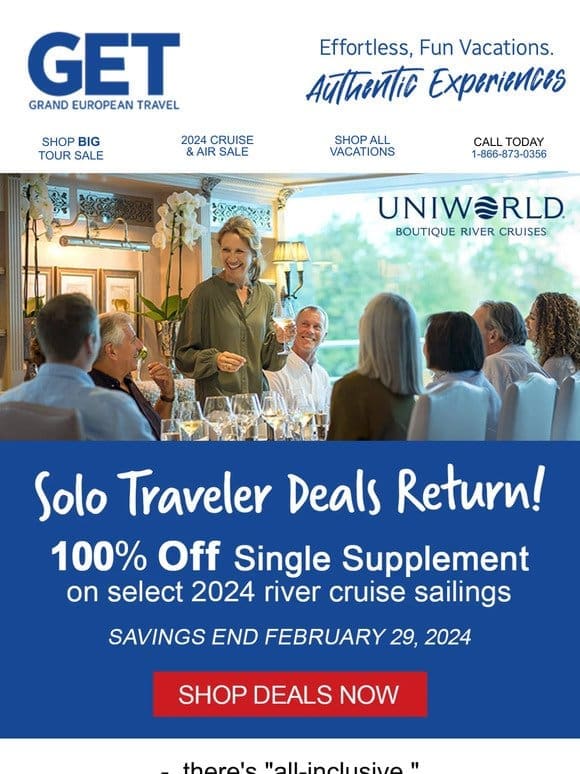 Solo Traveler Deals Are Back!