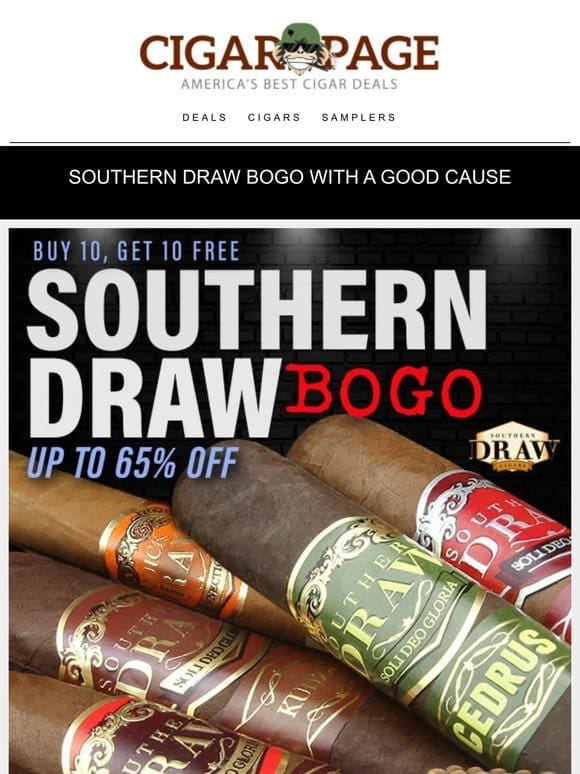 Southern Draw BOGO 65% off PLUS charity