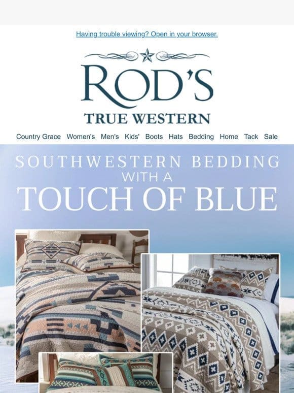 Southwest Inspired Bedding With A Touch Of Blue