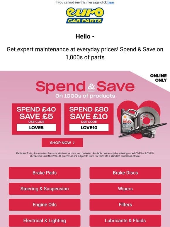 Spend & Save On 1000s Of Parts
