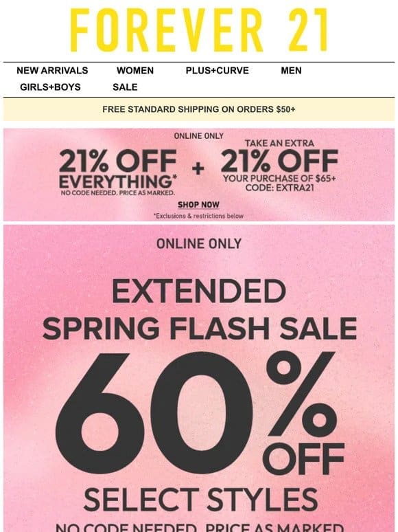 Spring Flash Sale Extended! 60% Off