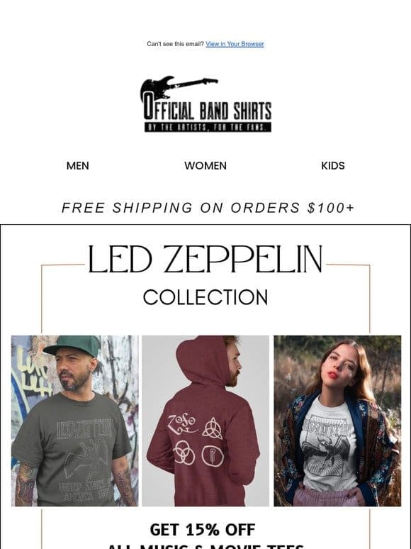 Stairway to Savings  : Led Zeppelin Shirts + 15% Off Sitewide