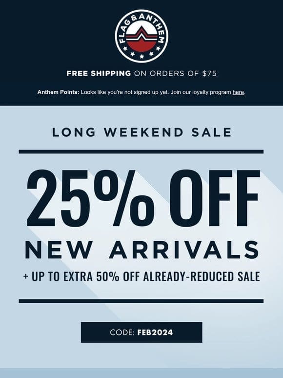 Starts NOW: 25% Off New Spring Arrivals