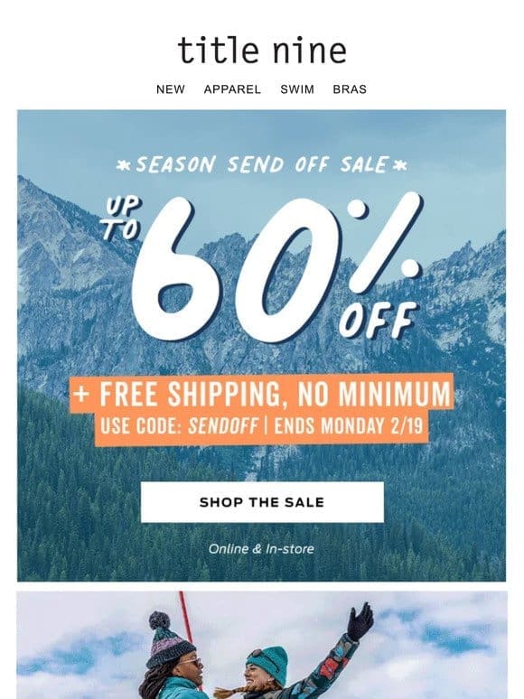 Starts NOW: Up to 60% off + Free shipping
