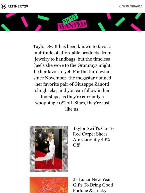 Steal Taylor Swift’s Grammy heels for 40% off