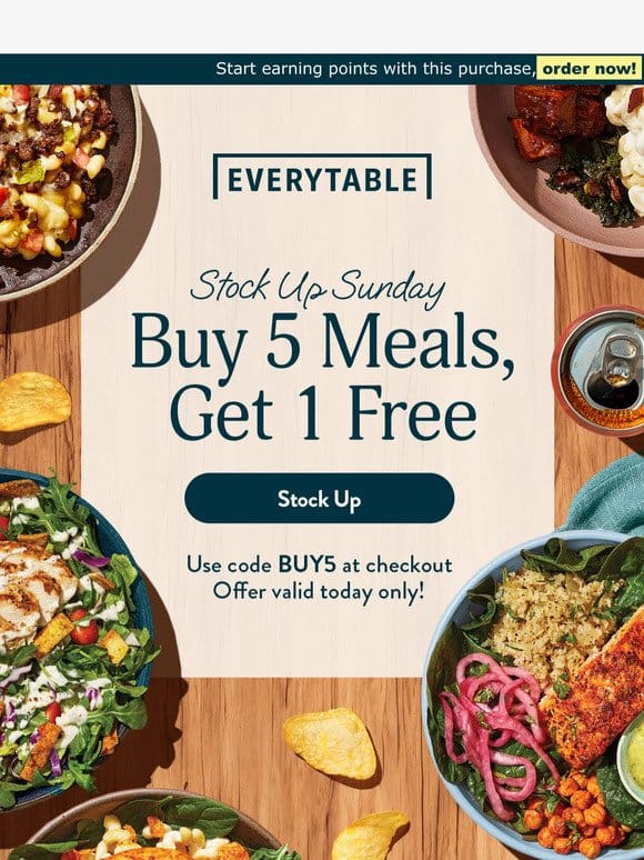 Stock Up Game Day – Buy 5， Get 1 Free