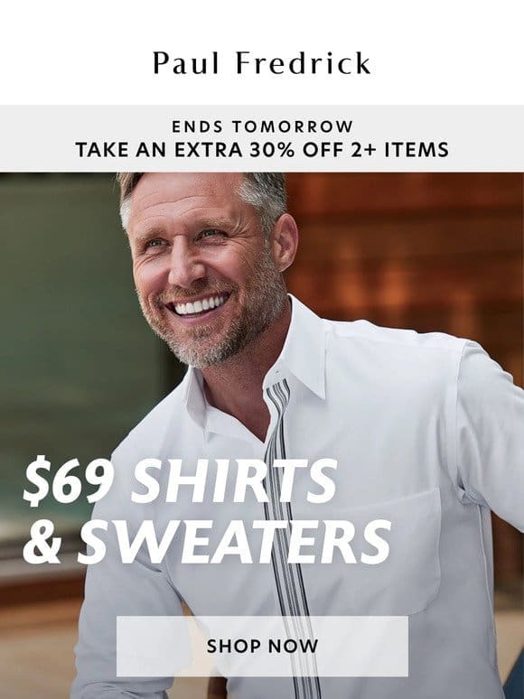 Stock up on $69 shirts & sweaters