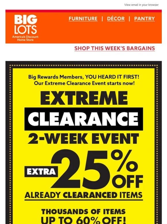 Stop scrolling ✋ Extreme Clearance Event inside!