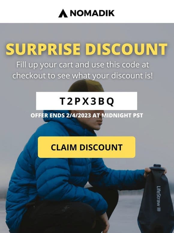Surprise DISCOUNT Just for You