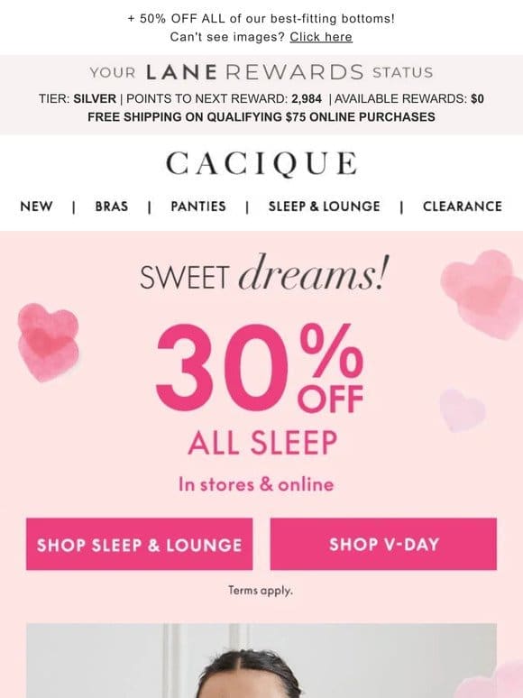 Sweet dreams! 30% OFF your V-day beauty sleep