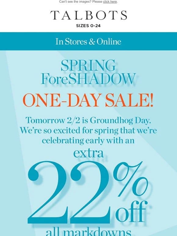 TODAY ONLY! Extra 60% + 22% off all markdowns