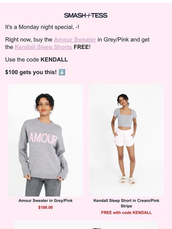 TONIGHT: FREE Kendall Sleep Shorts!