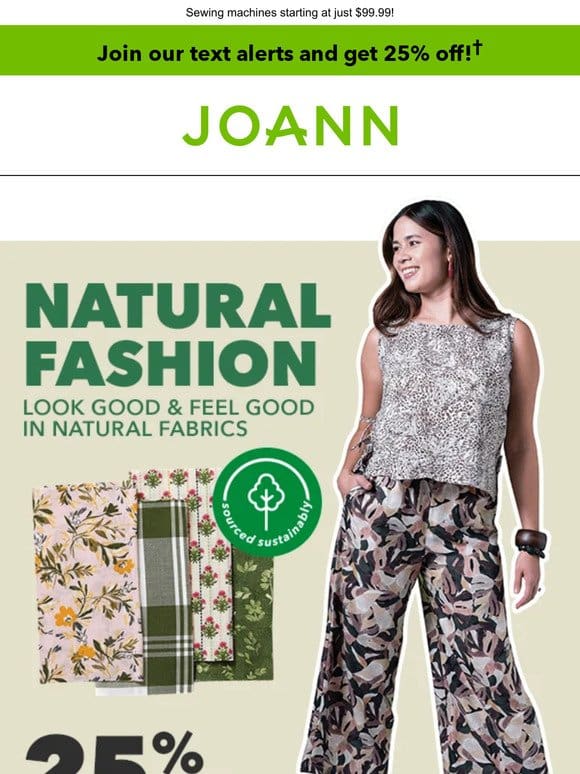 TRENDING: Natural Fabrics for Spring (25% off apparel fabrics!)
