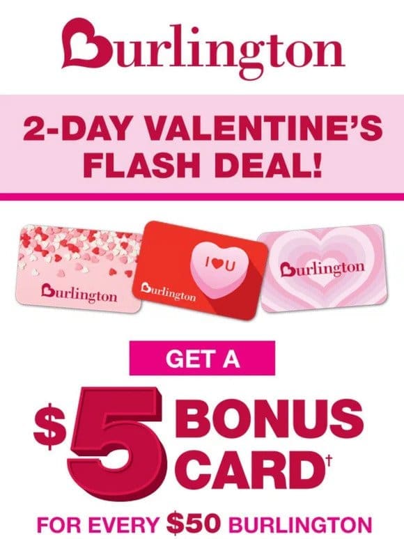 TWO DAYS ONLINE ONLY: Bonus cards are back for V-Day!