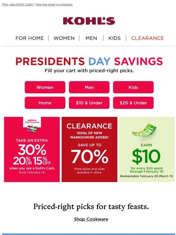 Take 30%， 20% or 15% off! Presidents Day savings + Baby & Kids Sale are going on now