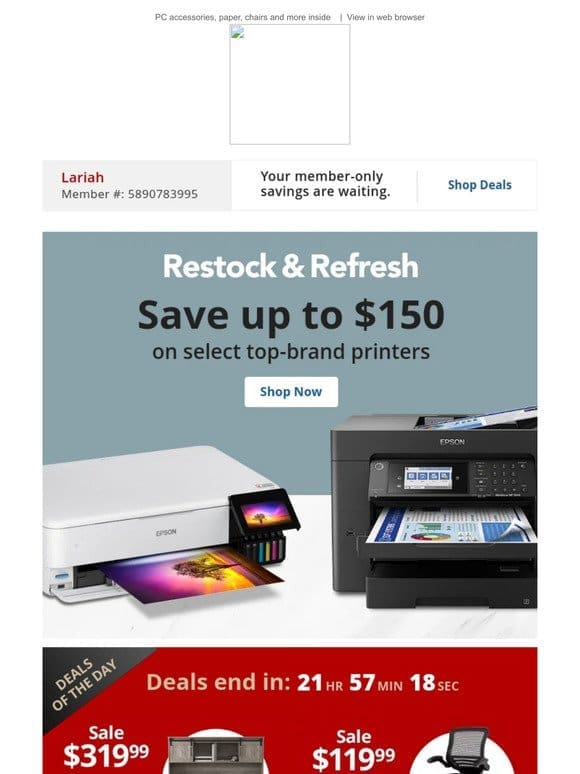 Take your printing to the next level. Save over $150 on select Printers