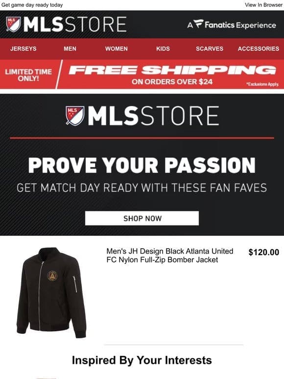 Thanks For Visiting The Official MLS Shop