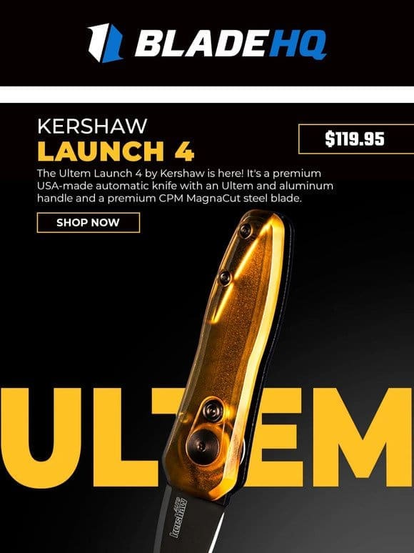 The Kershaw Launch 4 in Ultem is finally here!