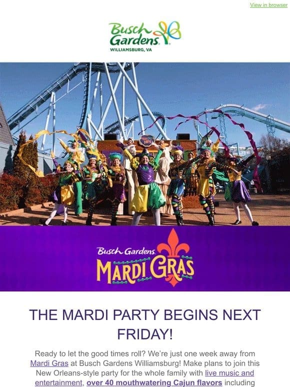 The Mardi Party Begins Next Friday