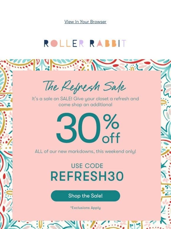 The Refresh Sale – 30% OFF Sale on SALE