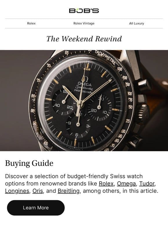 The Weekend Rewind: Affordable Swiss Watches， Exclusive Interview With PGA Golfer and more.
