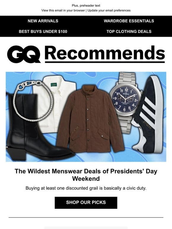 The Wildest Menswear Deals of Presidents’ Day Weekend