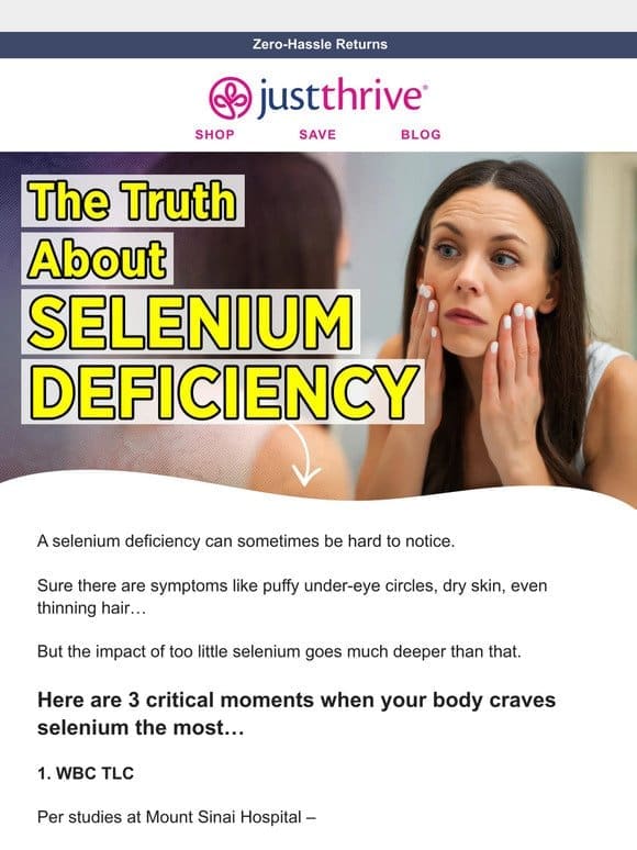 The truth about selenium deficiency