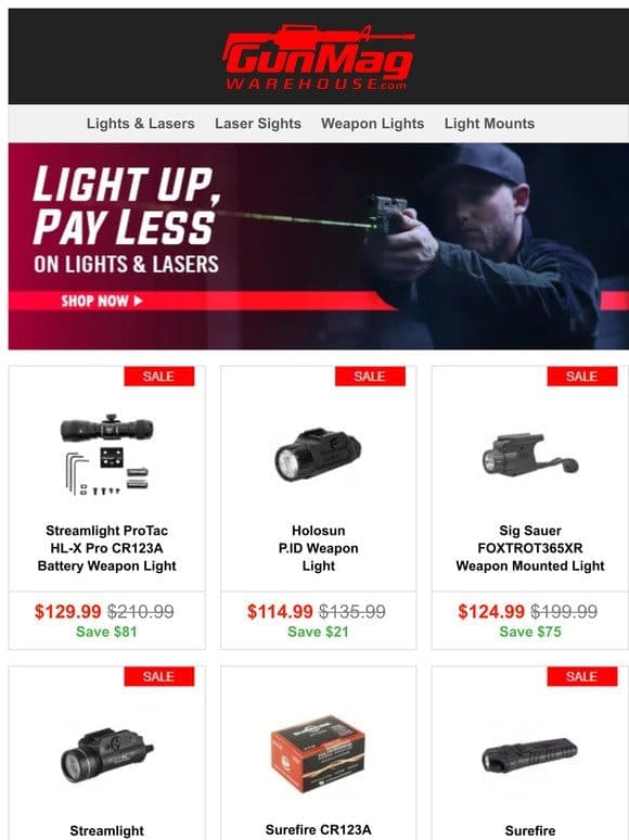 These Deals Shine Bright | Streamlight ProTac HL-X Pro Weapon Light for $130