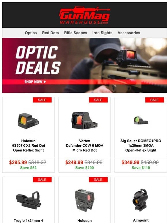 These Optic Deals Are Crystal Clear | Holosun HS507K X2 for $296