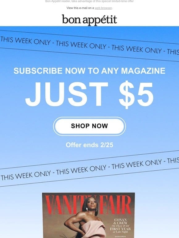 This Week Only: Subscribe for Only $5