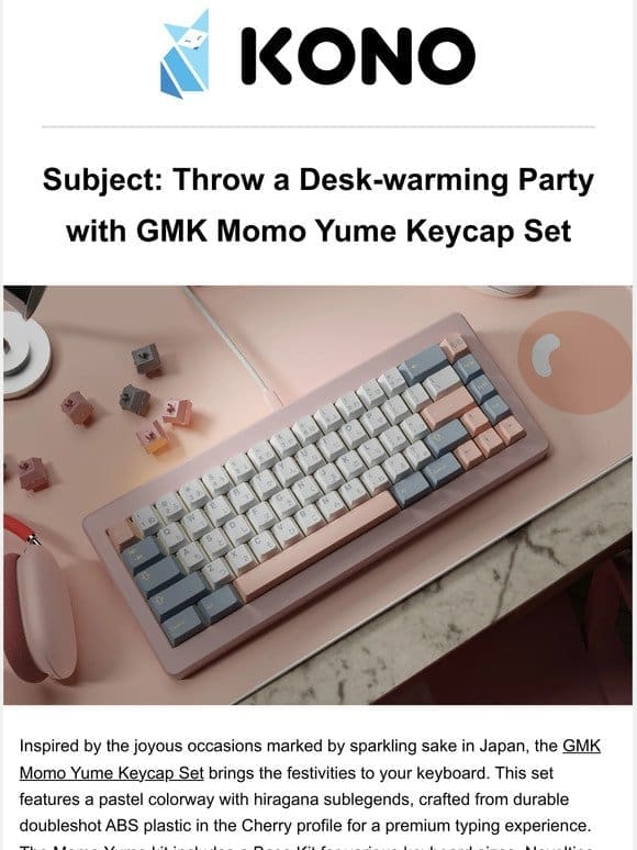 Throw a Desk-warming Party with GMK Momo Yume Keycap Set