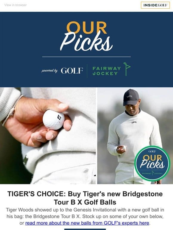 Tiger switched to new golf ball – buy it here