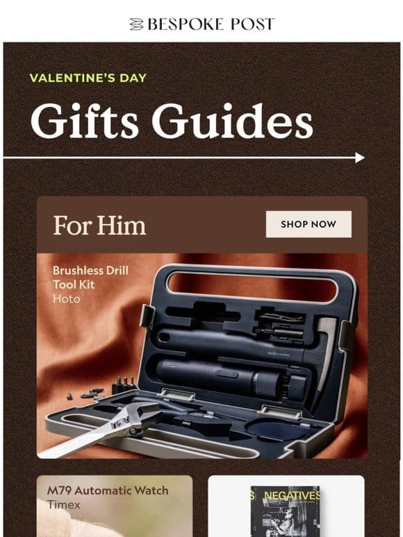 Time’s Running Out: V-Day Gifts for Her， Him， Couples Too