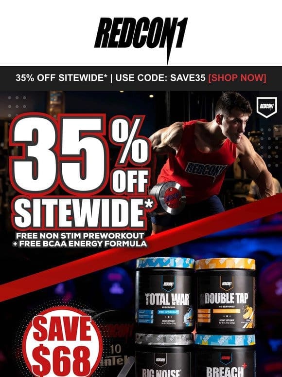 [Today Only]  35% OFF Sitewide* + Free Non Stim Preworkout