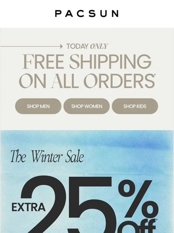Today Only: FREE Shipping On All Orders