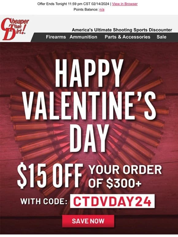 Today Only: Save $15 During V-Day! More Details Inside
