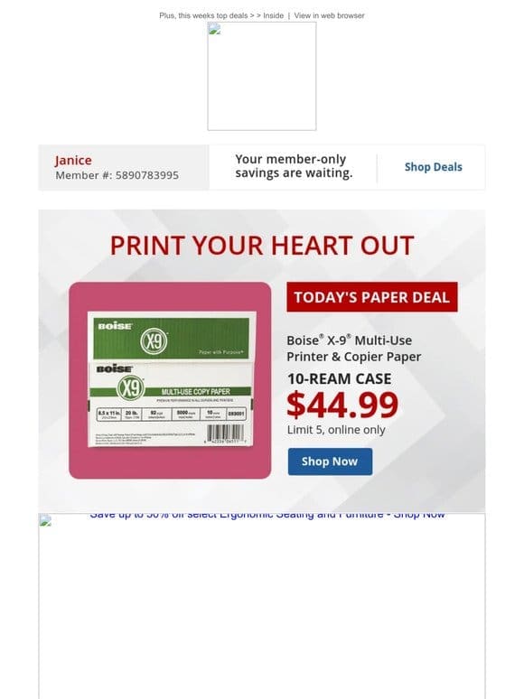 Today’s paper deal to print your heart out: $44.99 Boise® X-9® 10 Ream Paper
