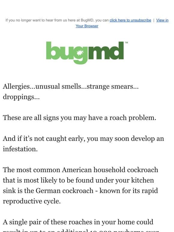 Top signs of a roach problem