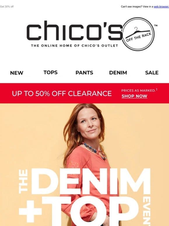 Tops + denim sale event is on!
