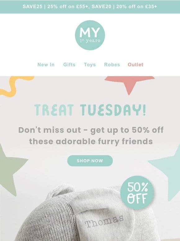 Treat Tuesday: up to 50% off our favourite soft toys!