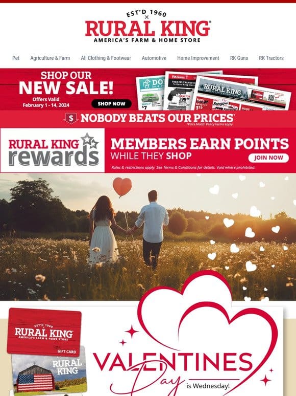 Treat Your Valentine to a Rural King Gift Card – A Great Gift for Everyone!