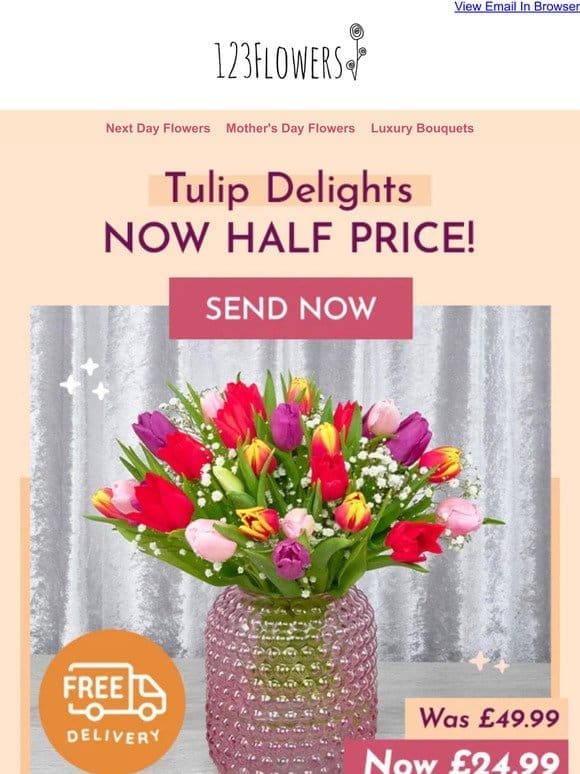 Tulips Now HALF PRICE!