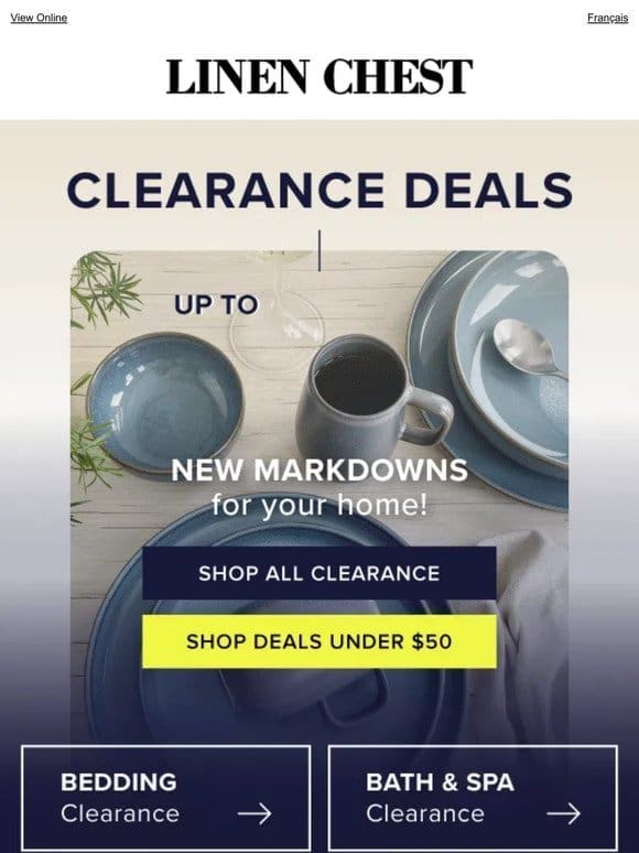 UP TO 70% OFF CLEARANCE > New Markdowns for Your Home!