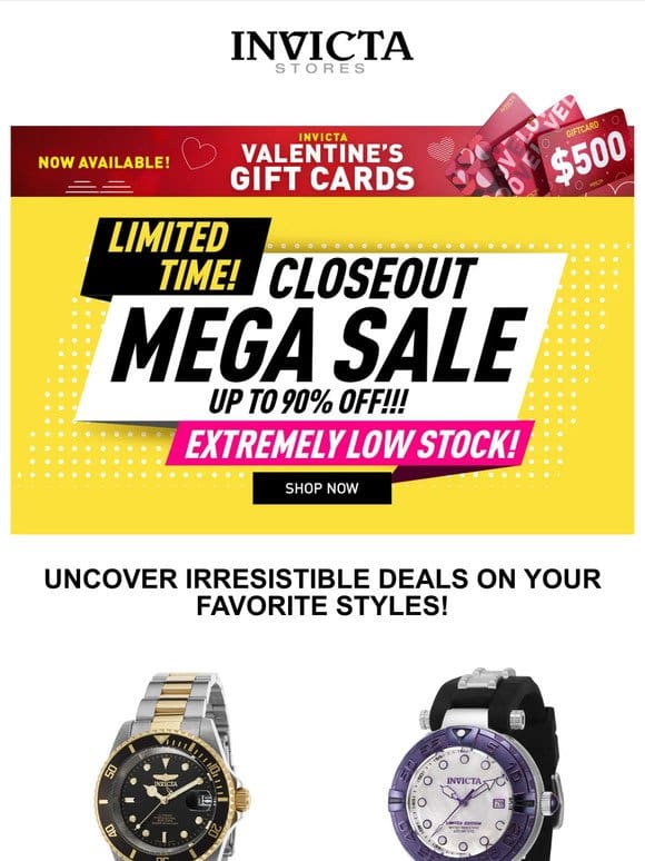 UP TO 90% OFF MEGA CLOSEOUT SALE❗