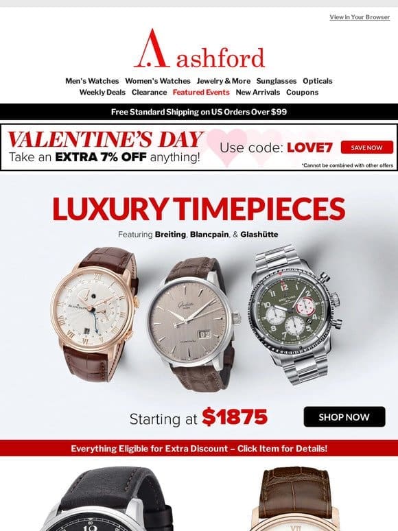 Unbeatable Offers on Luxury Timepieces & Sunglasses!