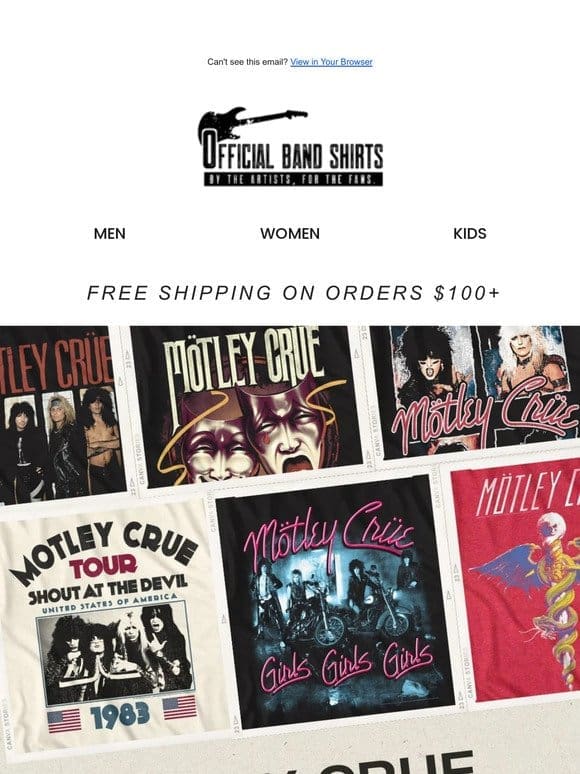 Unleash Your Inner Rockstar: Limited Time Offer on Motley Crue Vintage Tour Tees!