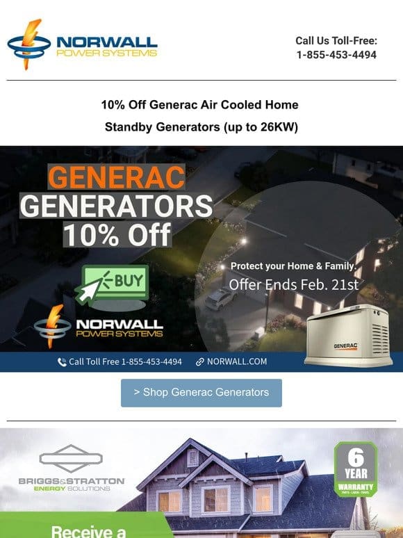 Unlock   Big Savings: 10% Off Generac Generators – Shop Today and Save!  ✨