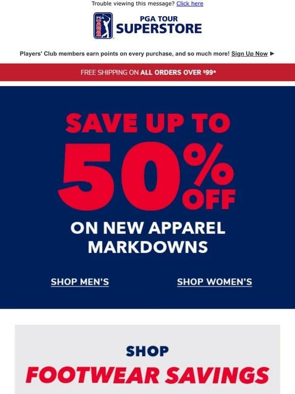 Up To 50% Off New Apparel Markdowns